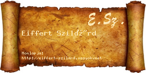 Eiffert Szilárd névjegykártya